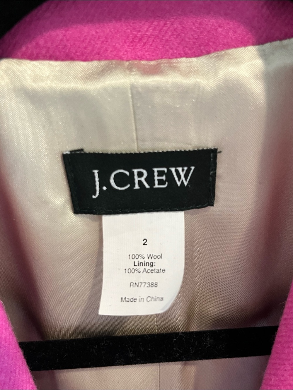 J. Crew Women's Hot Pink Tailored Wool Blazer- size 2 - Picture 2 of 9